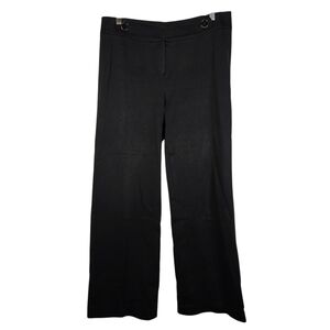 Talbots Women's Black Ponte Knit Stretchy Wide Leg Dress Pant Size 8 Trousers